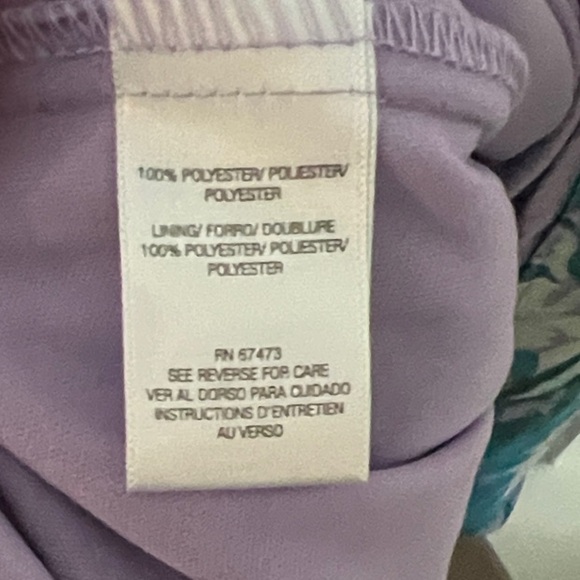 Taylor Plus Size blue white multi colored floral V-Neck Chiffon Dress - Picture 11 of 11